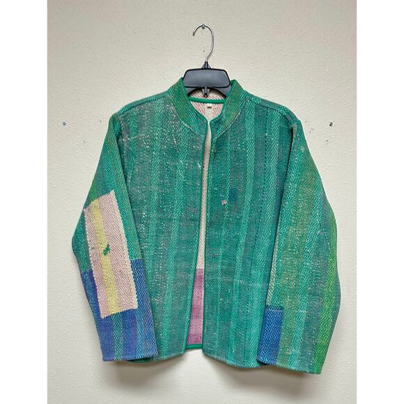 Kantha Jacket Vintage Handmade 100% cotton Jacket Patchwork - Picture 1 of 5
